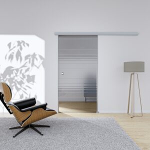 Glasschiebetür Helio Aluminium mit Griffmuschel